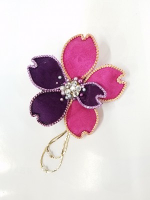Silk　accessory　（丹後ちりめん）　さくらsakura~紫ピンク